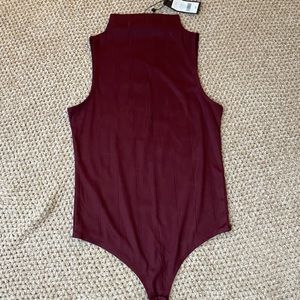 Burgundy body suit turtle neck from dynamite